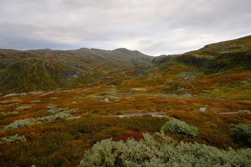 Norwegian highland plateau with low mountains.